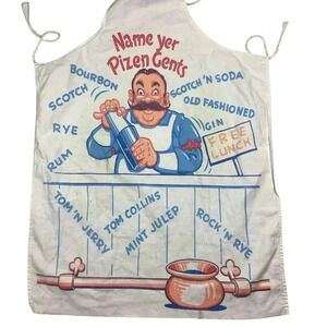 Vintage 1950s bartender apron 26 x 35